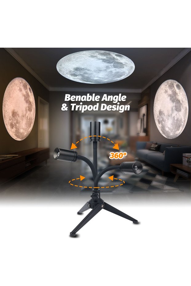 USB Plug 3 Lighting Colors Upgrade Non-Fade Moon Projector Night Light USB 3 Lighting Colors Moon La