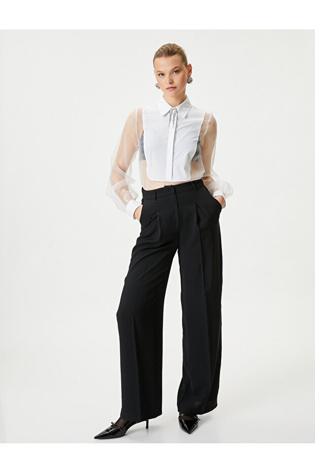 Buttoned Transparent Shirt with Robe - 2