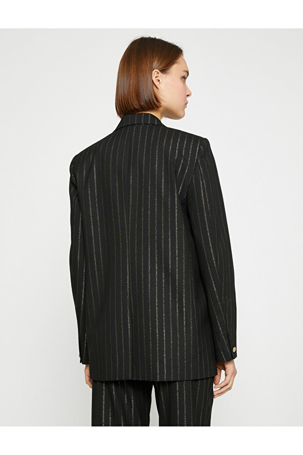 Sparkly Double Breasted Blazer Jacket - 5