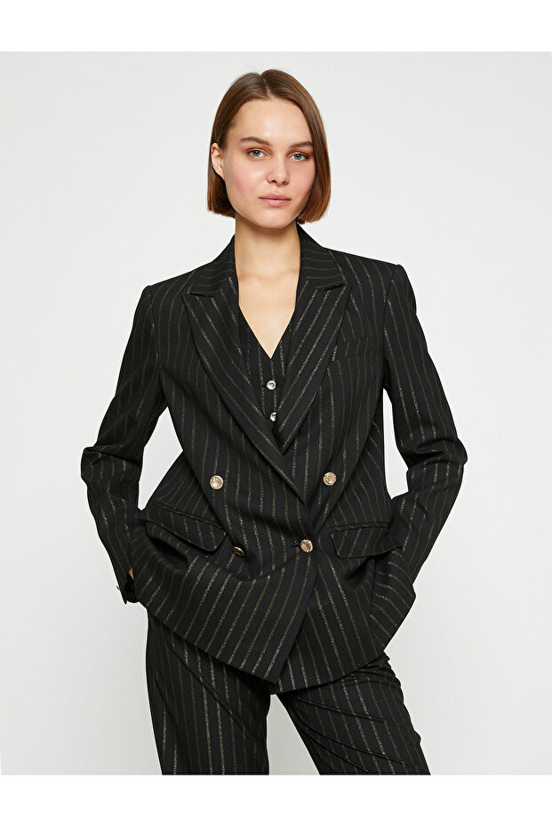 Sparkly Double Breasted Blazer Jacket - 3