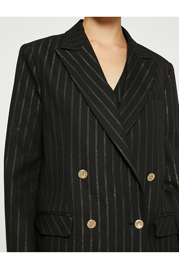 Sparkly Double Breasted Blazer Jacket - 6