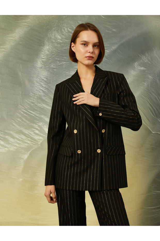 Sparkly Double Breasted Blazer Jacket - 2