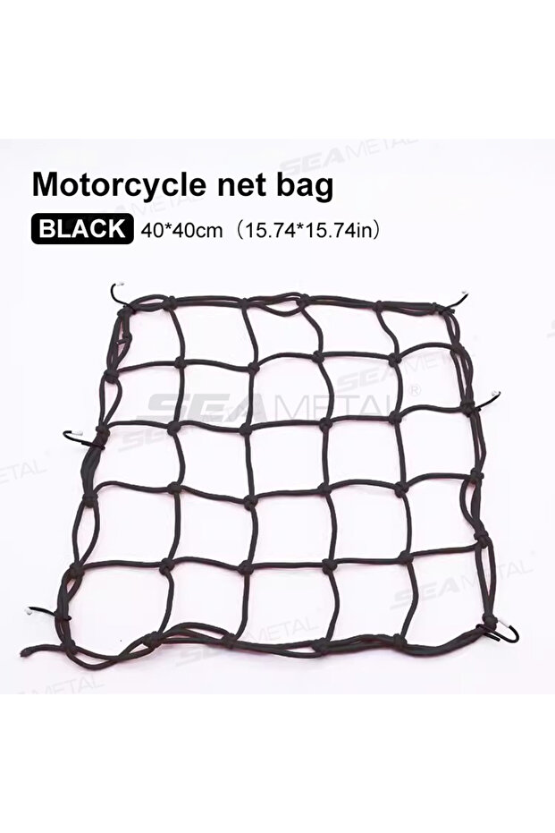 Black BLALION Motorcycle Luggage Net Bike 6 Hooks Hold Down Fuel Tank Luggage Mesh Web Styling High