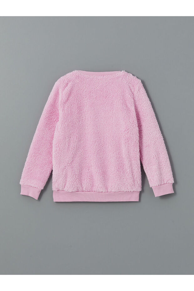 Pembe Bisiklet Yaka Kız Çocuk Pijama Takımı - 3