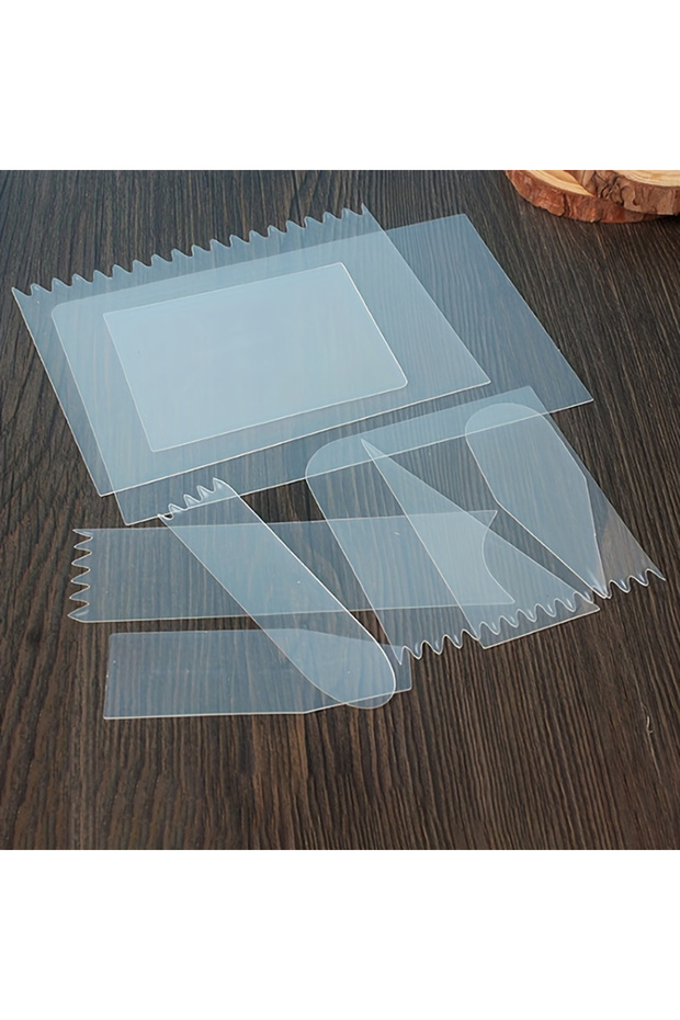 9pcs 9pcs, Professional Baking Tools Set - Cake Scraper, Cream Spatula, Cake Cutter, Pastry Mold - E