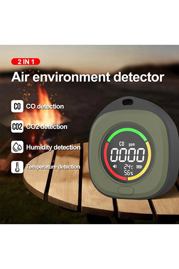 4-in-1 Carbon Monoxide Detector Accurate detection LED Screen Portable Travel Rechargeable CO and... - 5