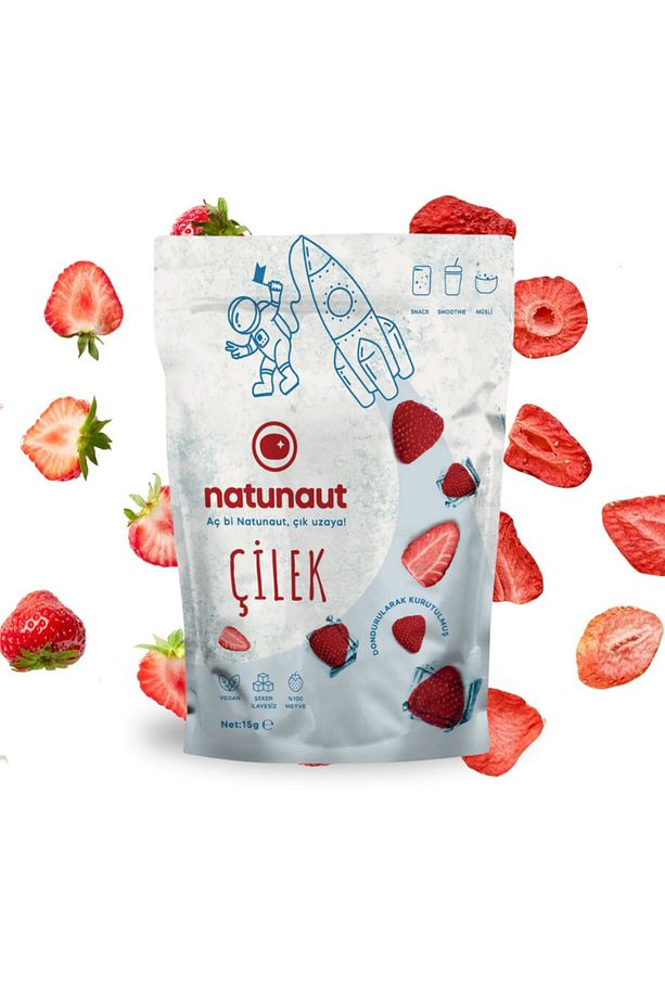 Kuru Çilek Meyve Cipsi - Dondurularak Kurutulmuş Freeze Dried Çilek - 1