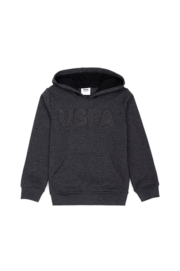 Children's Black Basic Hooded Sweatshirt 50269419-Vr046