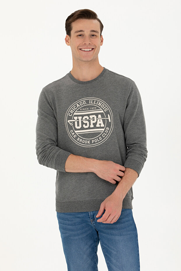 Anthracite Melange Men's Sweatshirt - 50270754 -Vr081