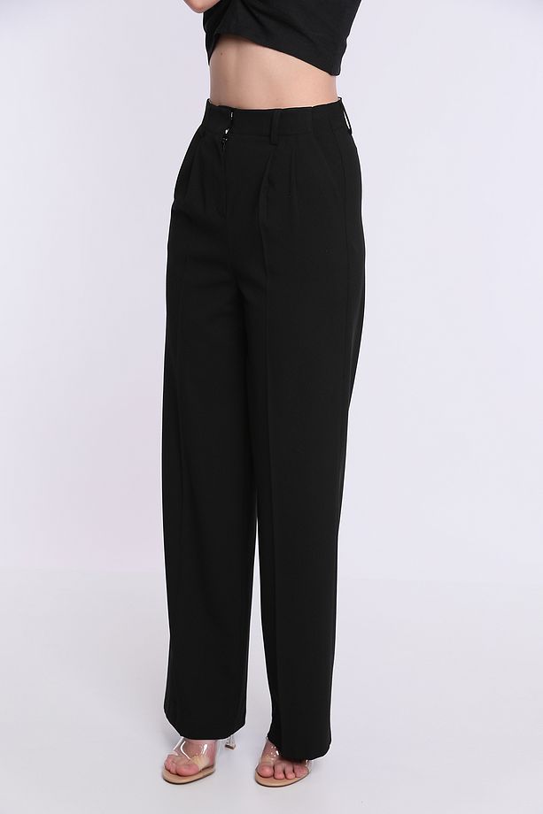 Çift Pileli  Viscose Kumaş Pantalon - 2