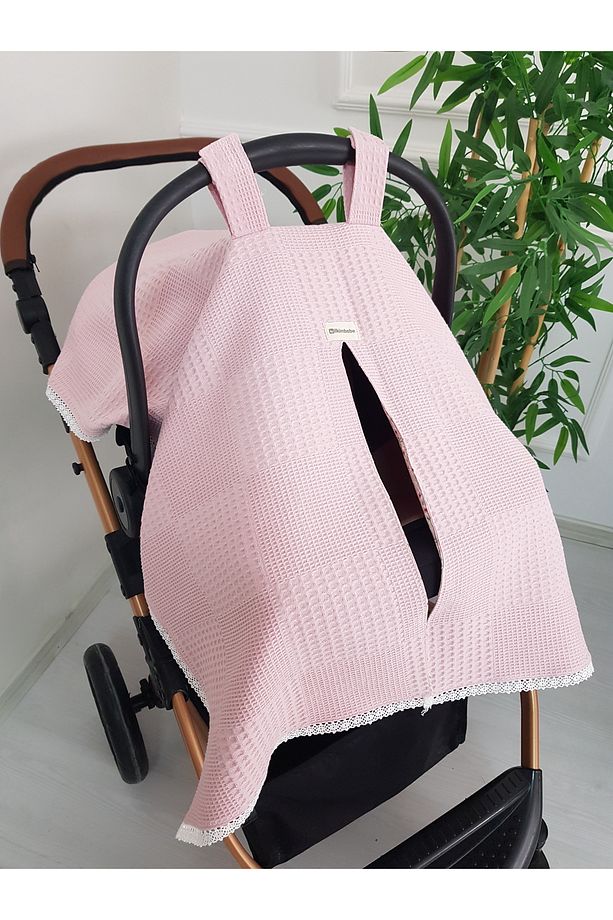 Çiçekli Dantelli Çift Katlı Ponponlu Puset Örtüsü - 3