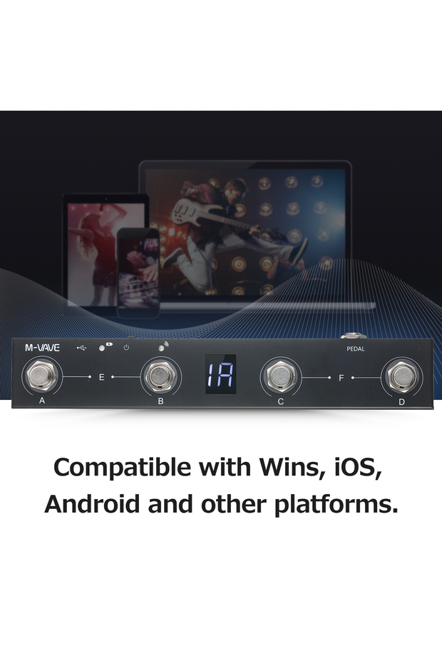 M-VAVE Chocolate BT Wireless MIDI Controller Rechargeable 4 Buttons Portable MIDI Foot Controller... - 5