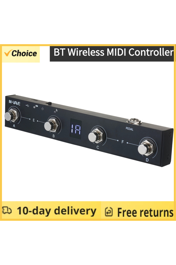 M-VAVE Chocolate BT Wireless MIDI Controller Rechargeable 4 Buttons Portable MIDI Foot Controller... - 2