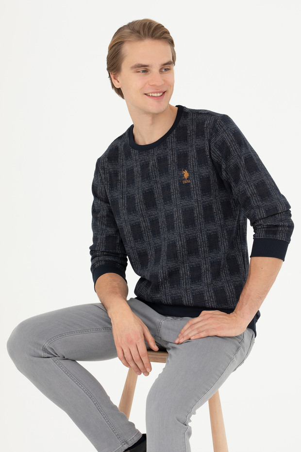 Men's Navy Blue Sweatshirt 50270835 -Vr033