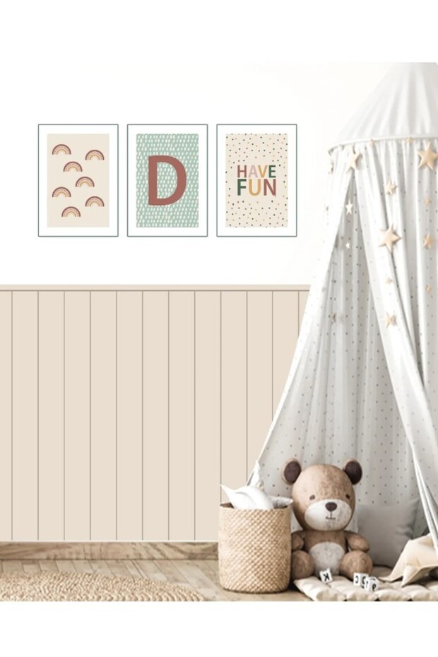 Ahşap Panel Görünümlü Duvar Sticker - 4