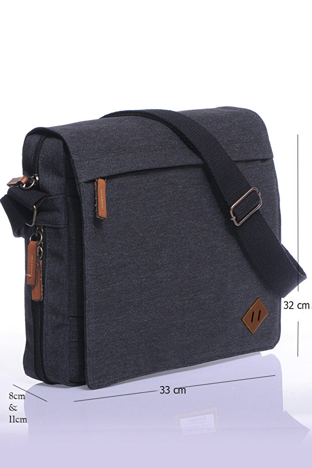 Gk-12 Canvas Messenger Bag Notebook Macbook Tablet Textbook School And University Bag - 1