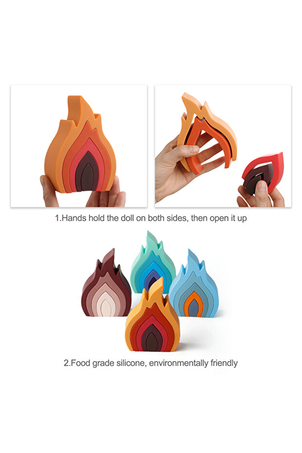 1Set Soft Building Blocks Silicone Stacking Blocks Baby Toy Round Shape Silicone Construction Toy... - 6