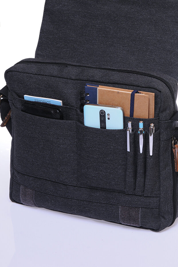 Gk-12 Canvas Messenger Bag Notebook Macbook Tablet Textbook School And University Bag - 3