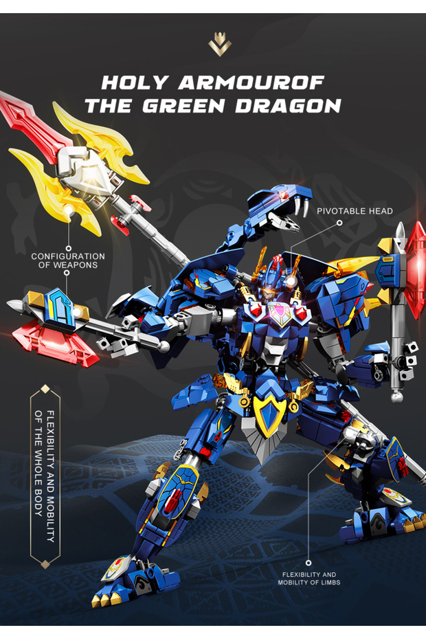 Steel Mech Basalt demon armor building blocks transformer robot King Kong beast model boy toy - 3