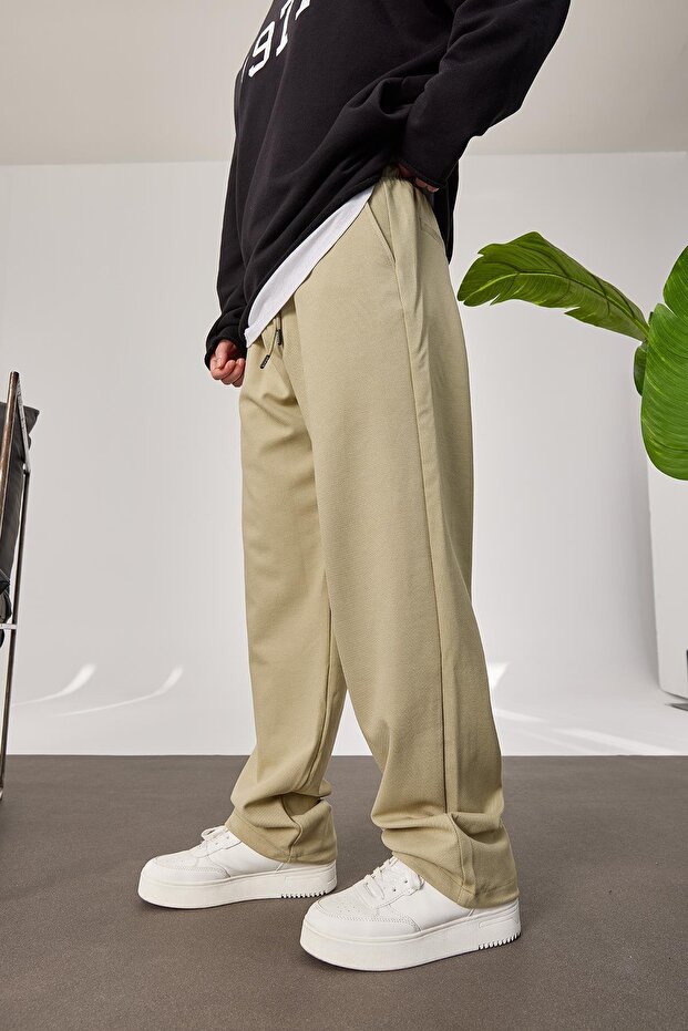 Men's Trousers Seasonal Gabardine Khaki Loose Fit