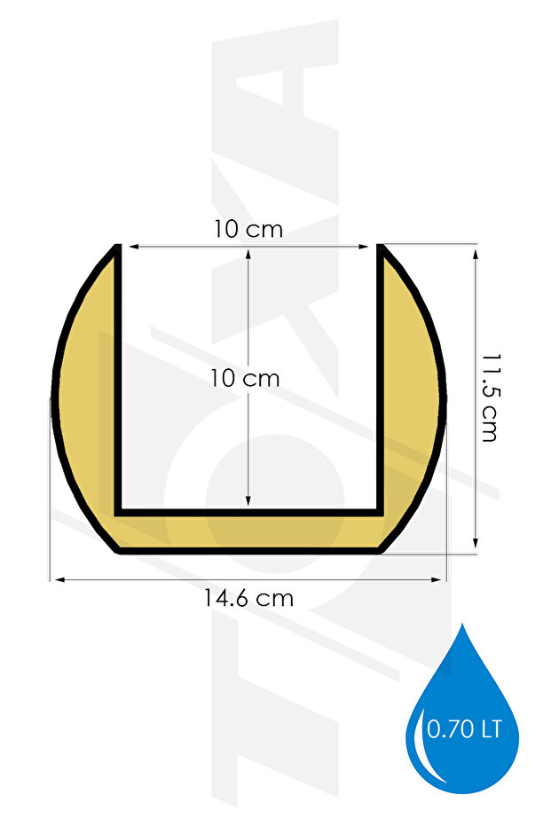 0.70 Litre Soft Sarı Yuvarlak Plastik Mercan No3 Saksı Kaktüs Sukulent Saksısı Ø146x115mm - 3