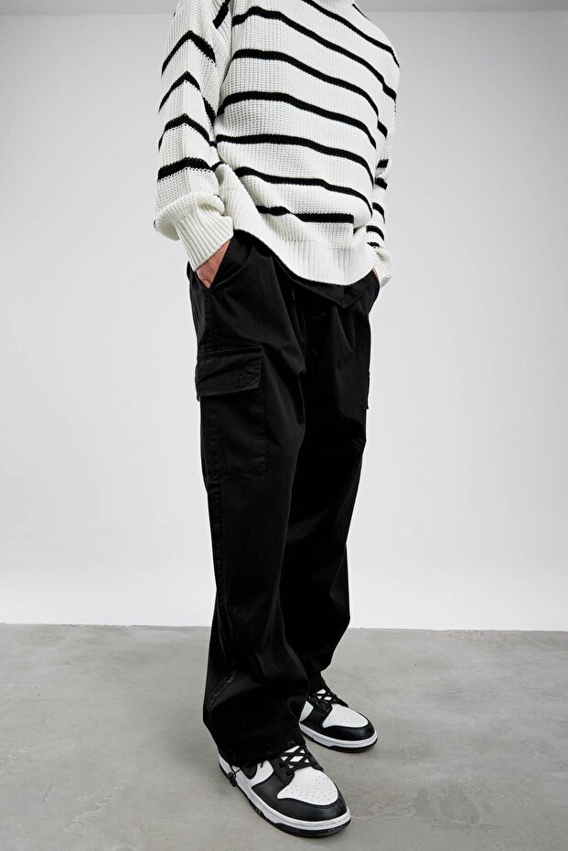 بنطلون كارجو برباط Yp أسود - 4