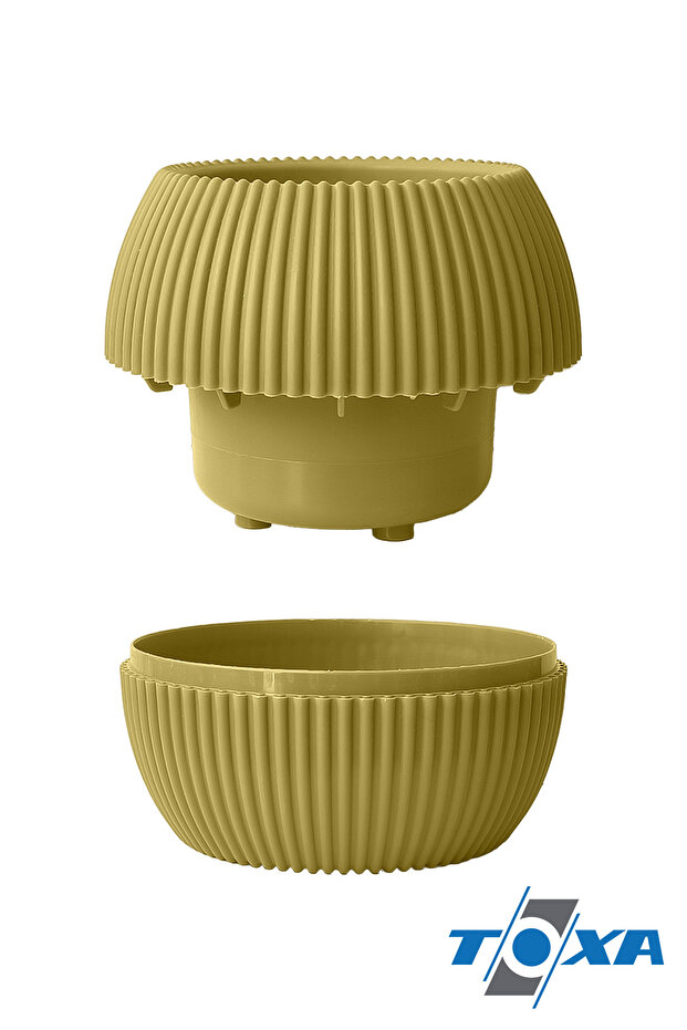 0.70 Litre Soft Sarı Yuvarlak Plastik Mercan No3 Saksı Kaktüs Sukulent Saksısı Ø146x115mm - 5