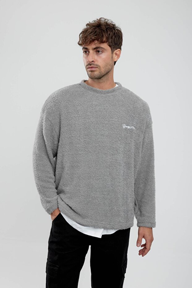 سترة قطيفة رمادية رمادية - 3