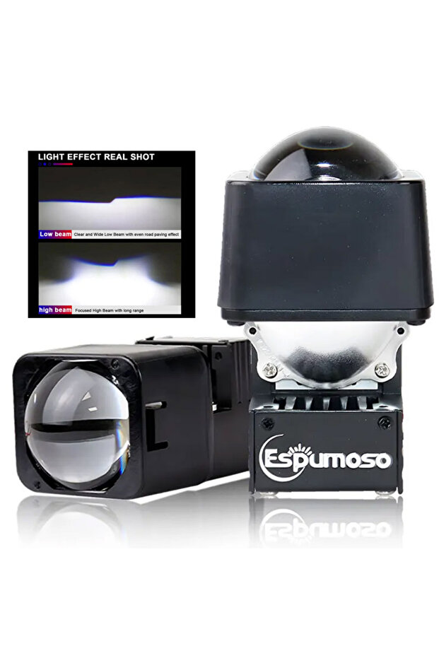 1PC LED High Beam Projector 1.5 inch Matrix LED Lens 10000LM Bi-led Auxiliary Headlight Fog Light Fo