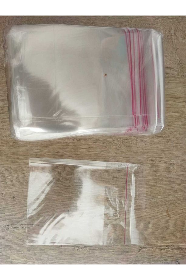 100 Adet 8x15 Cm Bantlı Yapışkanlı Şeffaf Opp Jelatin Poşet ( 8x10 5) - 3