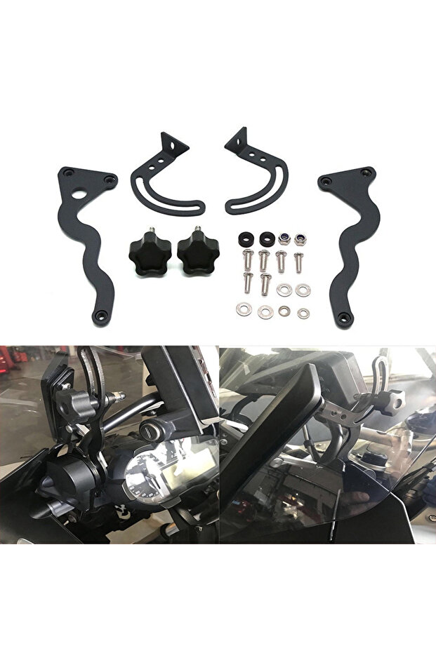 black For BMW R1200GS Adventure R1250GS Parts Windshield Support Holder Windscreen Strengthen Bracke