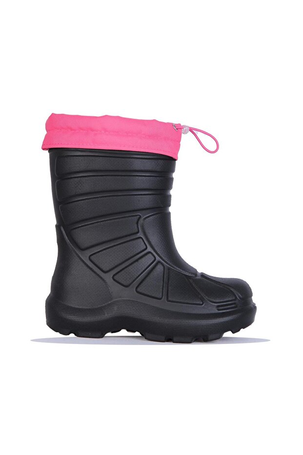 00680 Black-Fuchsia Furry Girl's Boots