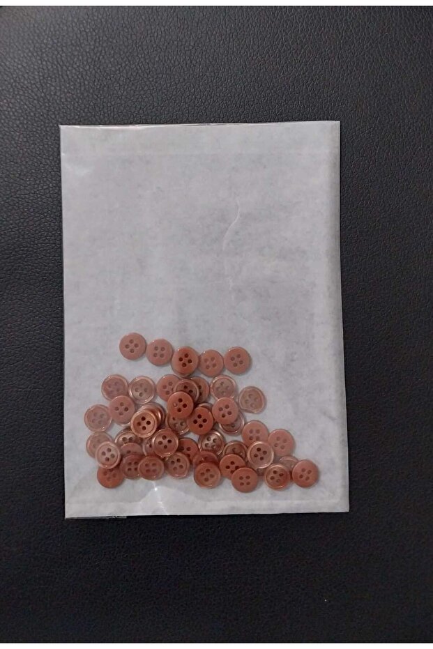 زر بوليستر بني قطر 1 سم 50 قطعة. - 4