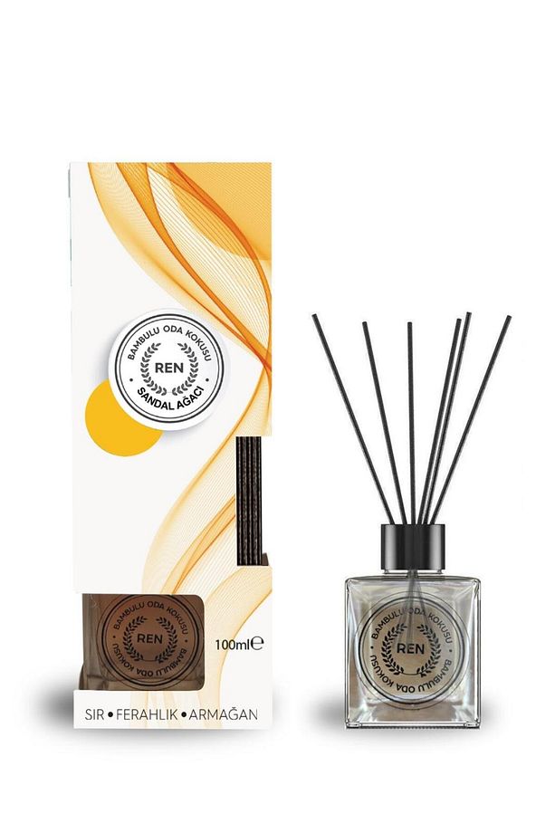 Sandal Ağacı Bambu Çubuklu Oda Kokusu 100 ml Reed Diffuser - SandalWood - 1