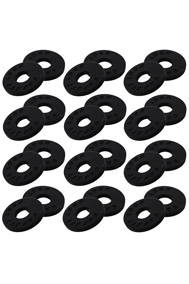 Black 24PCS Guitar Strap Button 12 Pairs Premium Silicone Strap Locks Black