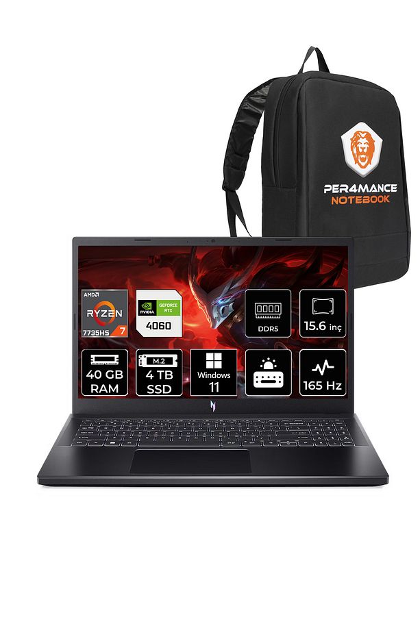 Nitro V15 R7-7735HS 40GB 4TB SSD RTX4060/8GB 15.6'' 165Hz FHD W11H & PER4 ÇANTA - 1