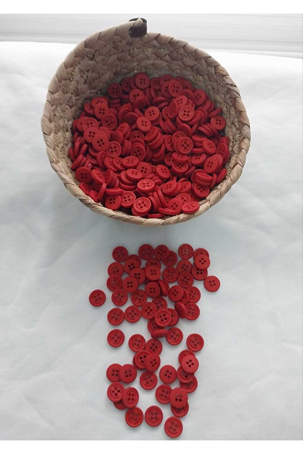 Brick Color 1.4 cm Diameter Polyester Button 30 Pieces.