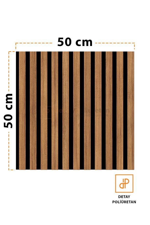 Mdf Ahşap Akustik Duvar Ve Tavan Kaplama Paneli 50 X 50 Cm Teak - 1