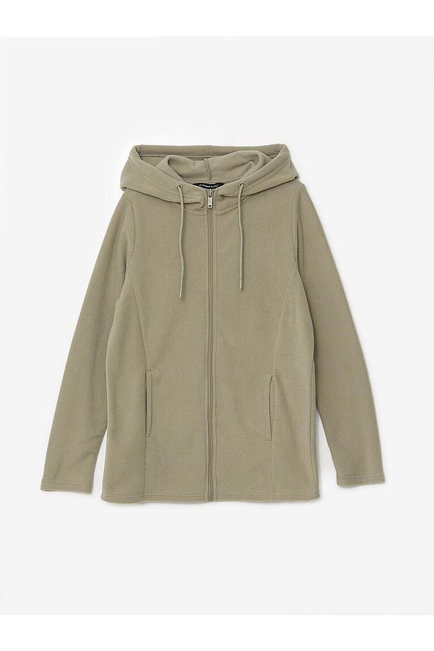 LCWAIKIKI Basic Kapüşonlu Kadın Fermuarlı Sweatshirt - 5