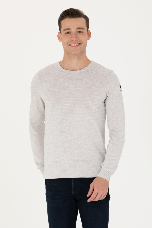Men's Stone Melange Sweater 50272122 -Vr225