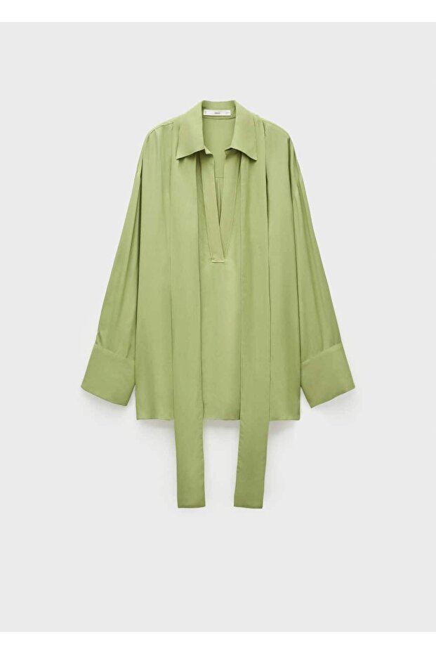 Μπλούζα σιφόν με δεσμό - 3