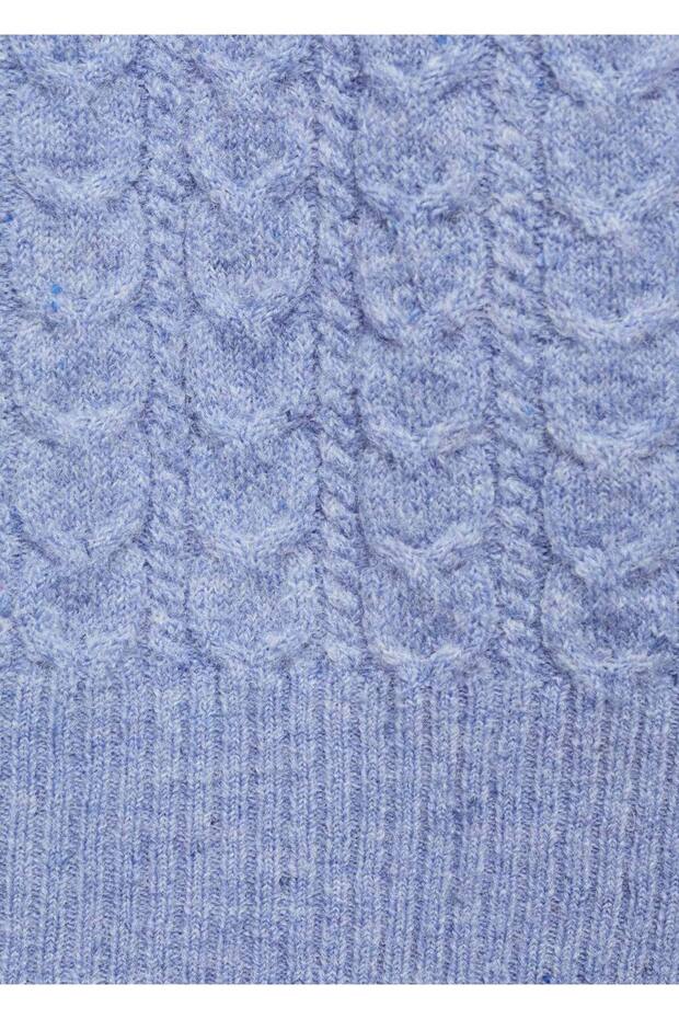 Balıkçı yaka dokuma elbise - 8