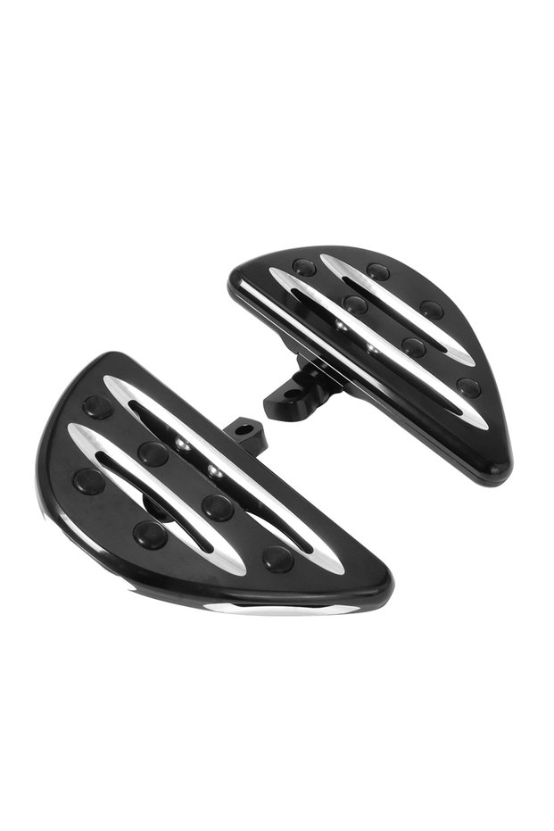 Black Motorcycle Chrome Passenger Floorboards Rear Foot Pegs Footrest For Harley Softail Heritage To