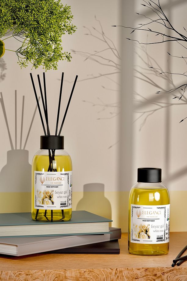 Beyaz Gül Reed Diffuser Bambu Çubuklu Oda Kokusu (110 Ml) - 1