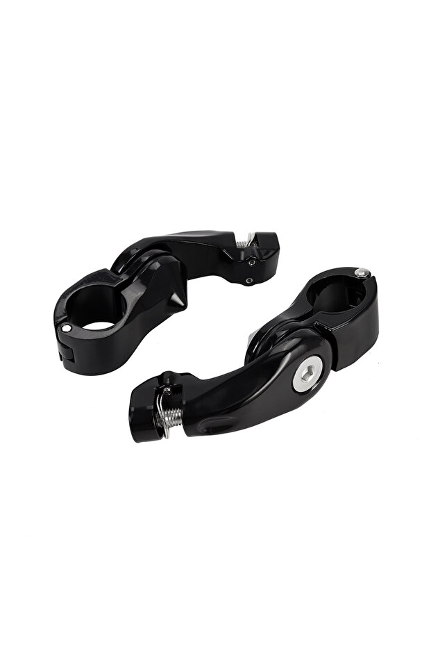 Black 32mm 1.25" Motorcycle Crash Bar Engine Guard Highway Foot Peg Clamps Mount Chrome For Harley T