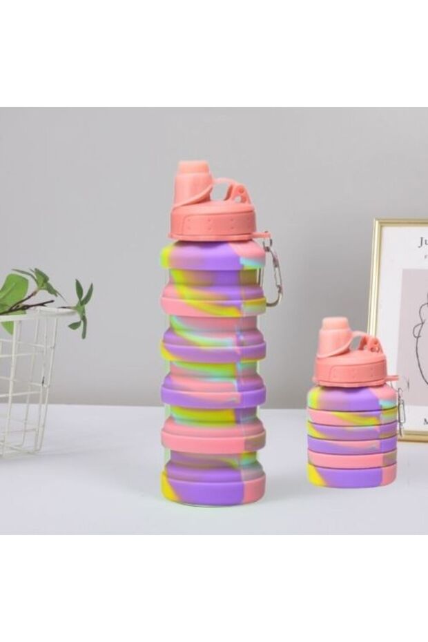 Colorful Silicone Foldable Water Bottle - 23X7
