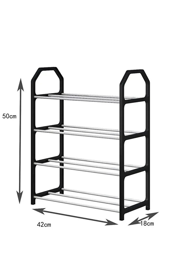 Multi-Layer Shoe Shelf 4 Layers Small Simple Multi-layer Shoe Rack Dust-proof Storage Shoe Cabine... - 7