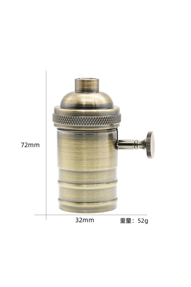 Beige E27 Lamp Base DIY Lampholder With Switch Edison Vintage Lighting Screw Socket Antique Brass L