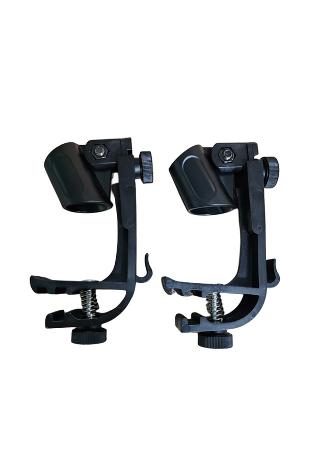 black 2pcs Drum Microphone Clip Holder Adjustable Shockproof Mic Clips Drum Rim Mount Clamp