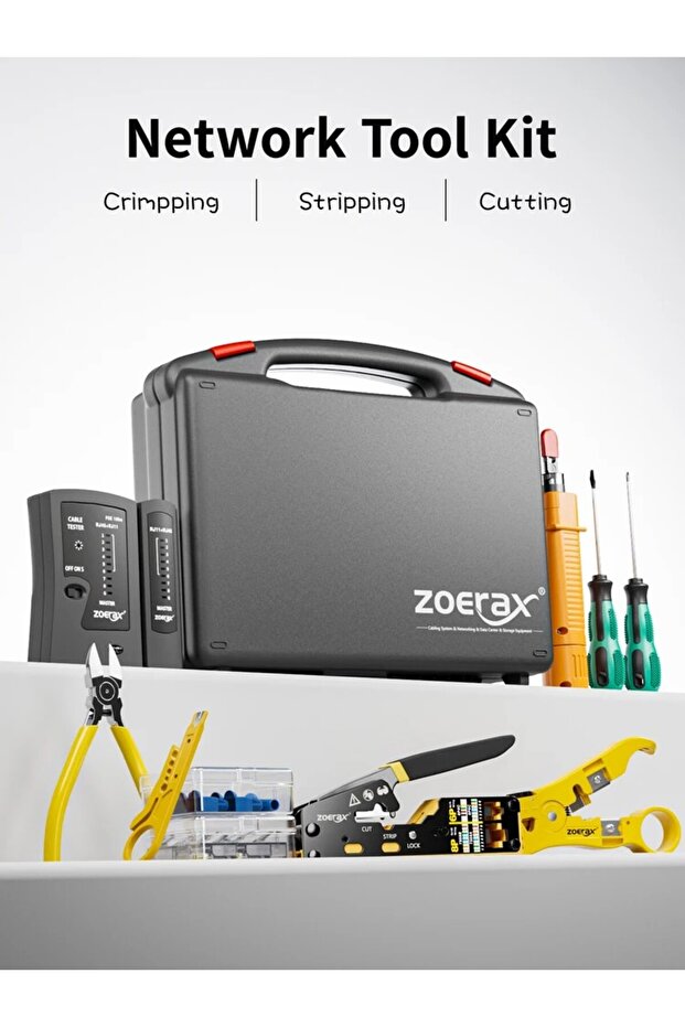 Network Tool Kit, ZoeRax RJ45 Crimp Tool kit Pass Through Crimper RJ45 Crimping Tool, Cable Teste... - 7